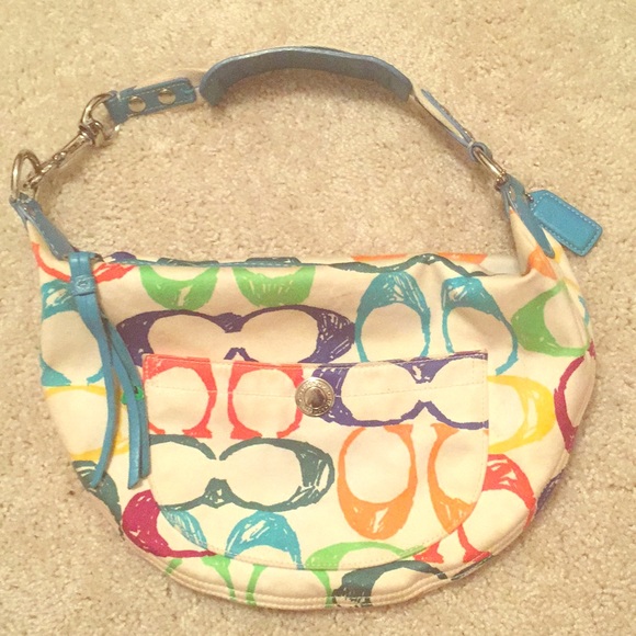 Coach Handbags - Monogram coach purse. Rainbow color handbag